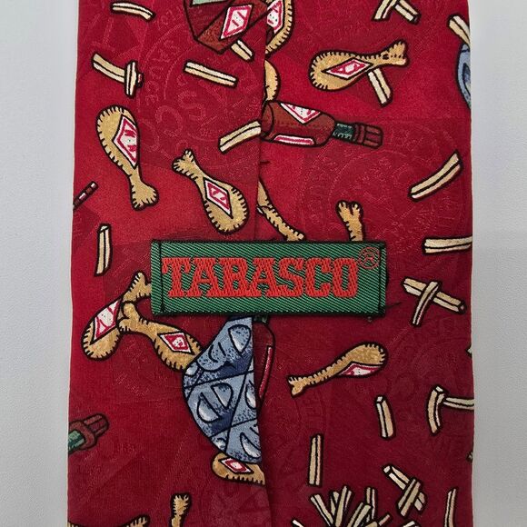 VTG Tabasco Fried Chicken Men's Silk Tie 4x58 - Picture 4 of 7